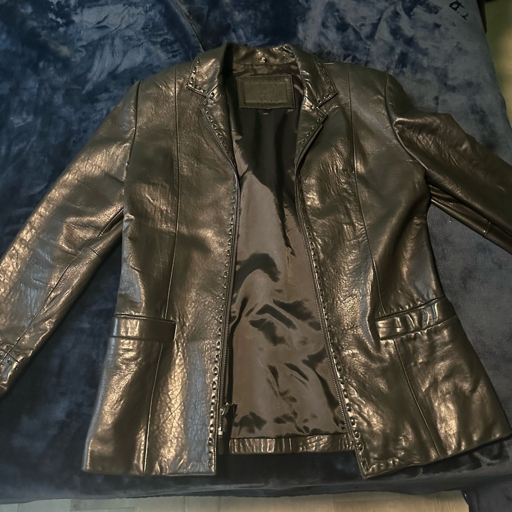 Black Leather Jacket, Perfect Condition - image 2